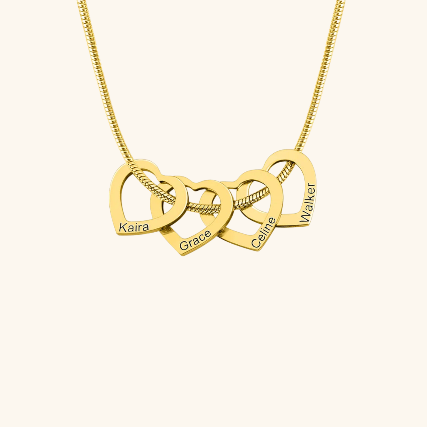 Custom Gegraveerde Familie Hart Ketting