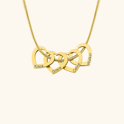 Custom Gegraveerde Familie Hart Ketting