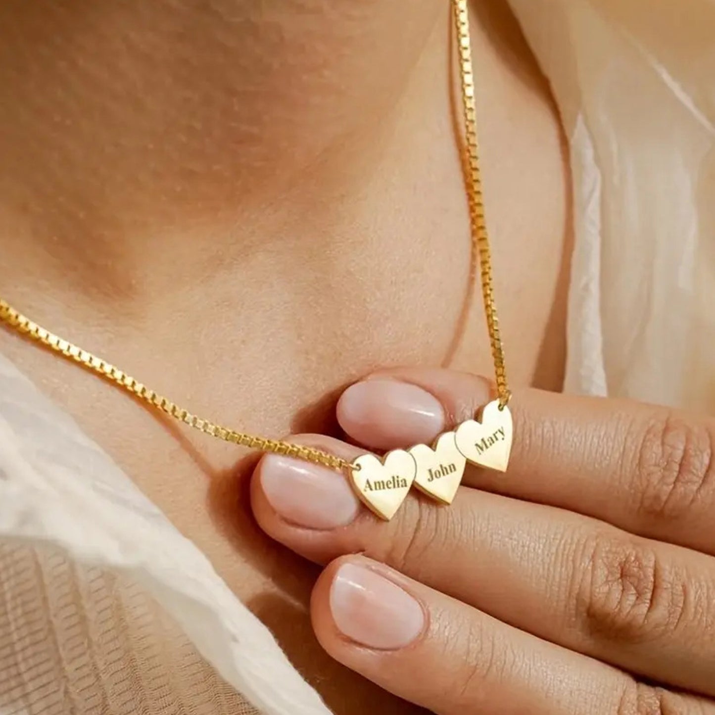 Gepersonaliseerde Hartvormige Gegraveerde Ketting
