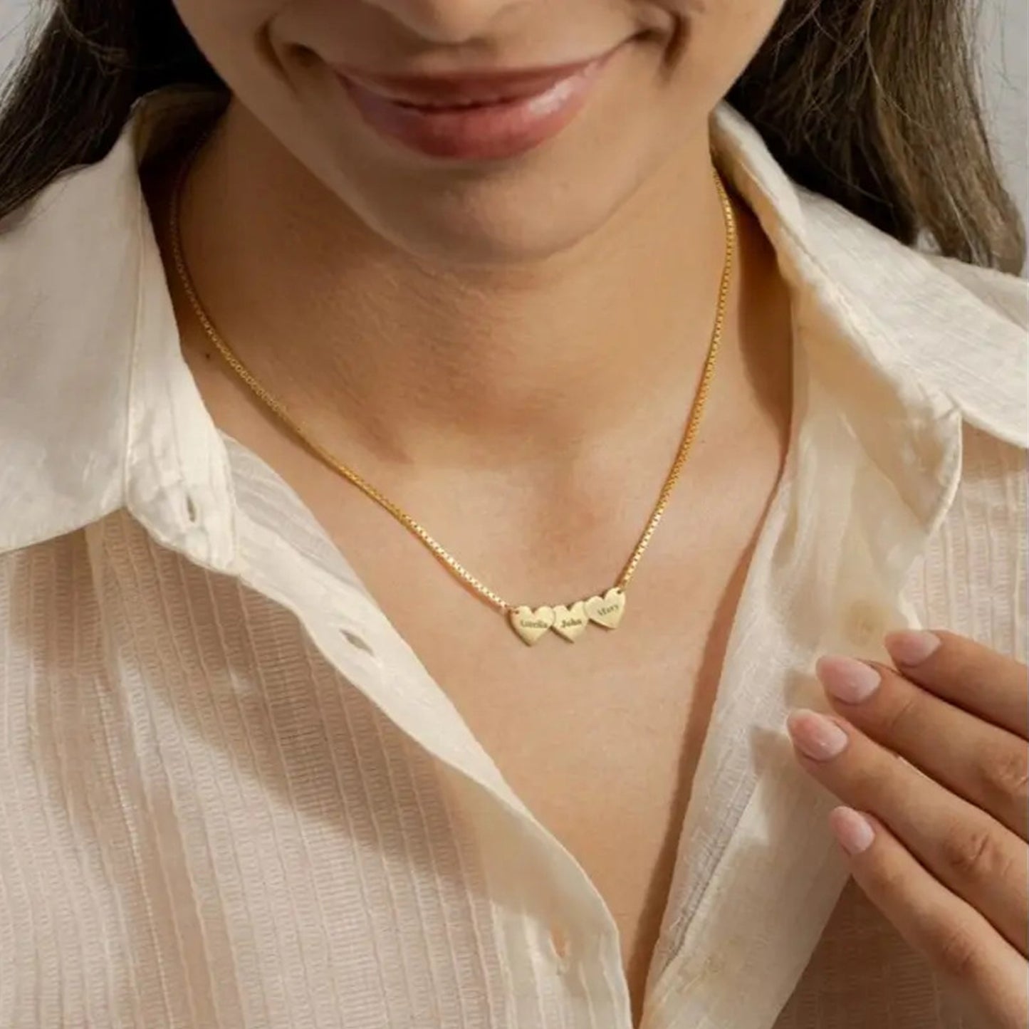 Gepersonaliseerde Hartvormige Gegraveerde Ketting