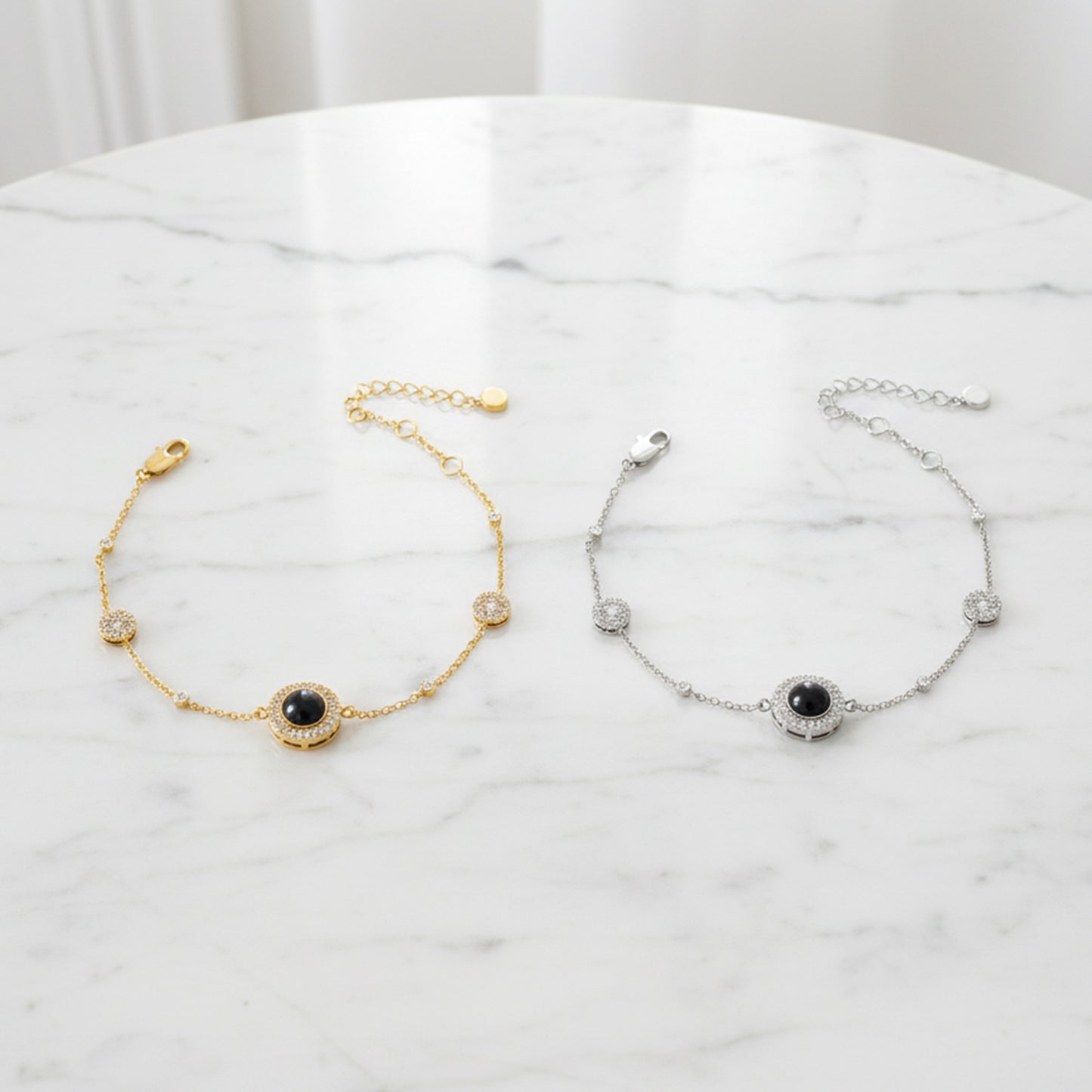 Fonkelende Pave Cirkel Foto Armband