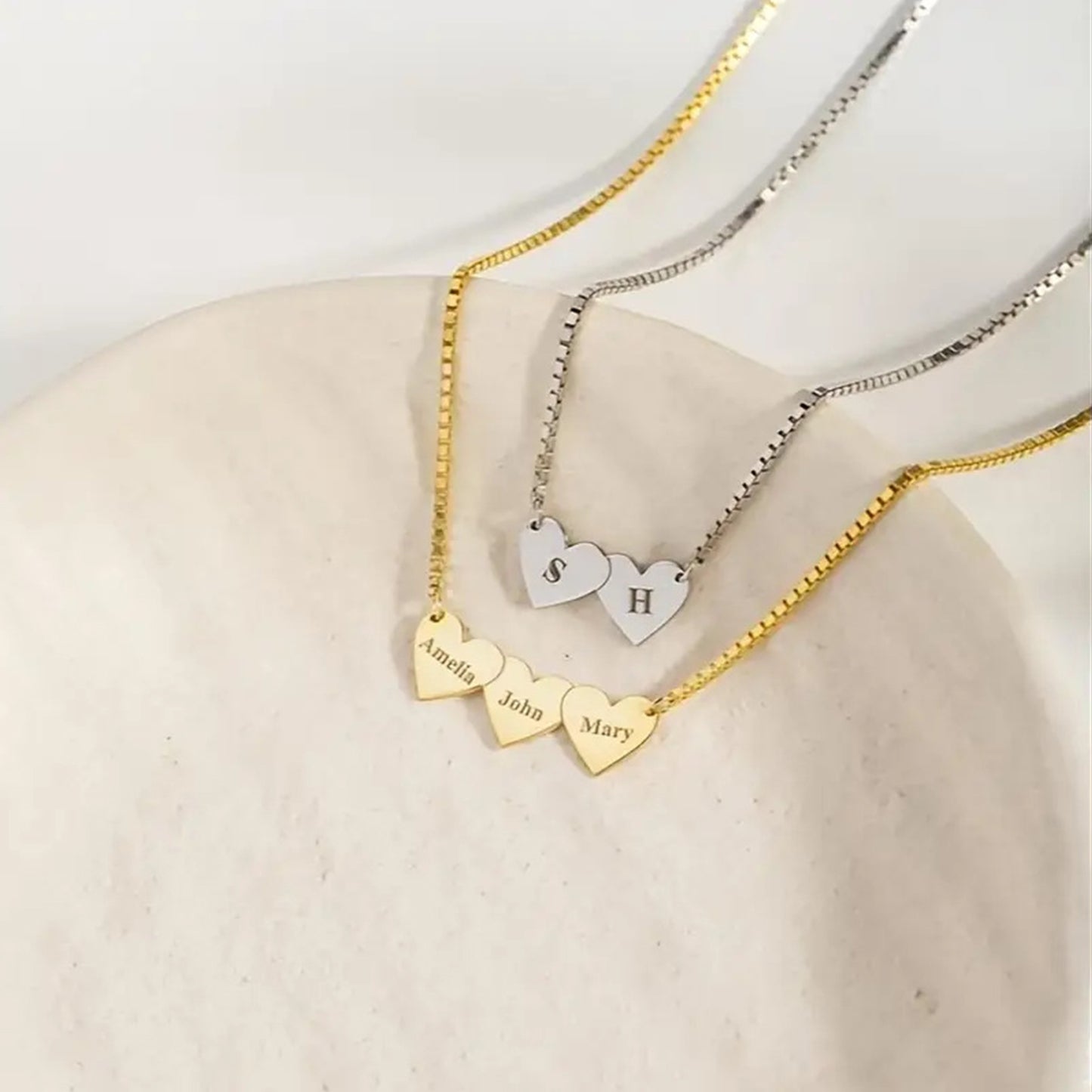 Gepersonaliseerde Hartvormige Gegraveerde Ketting