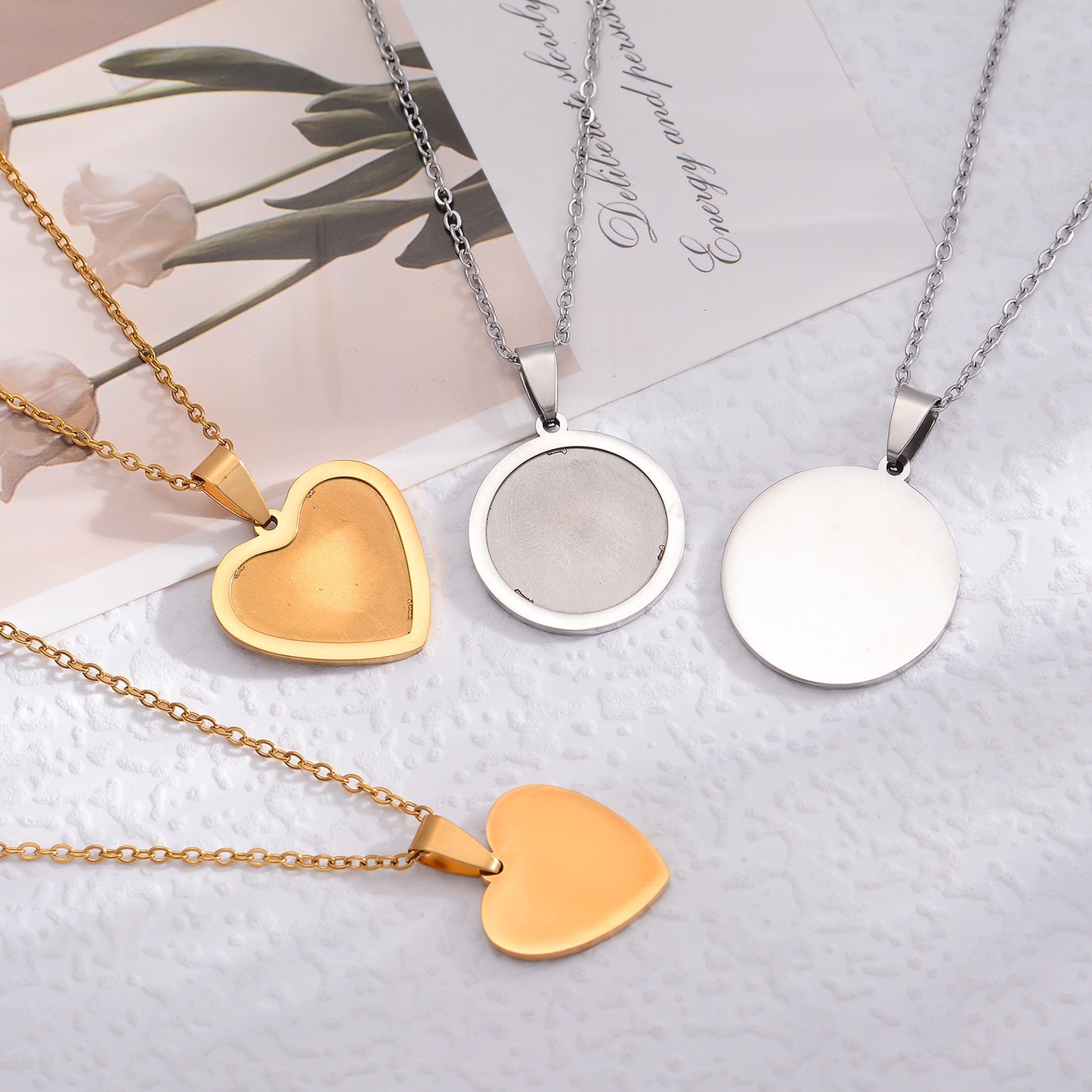 Hart & Rond Vormige Foto Ketting