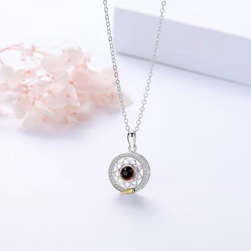 Sun and Moon Couple Projection Necklace