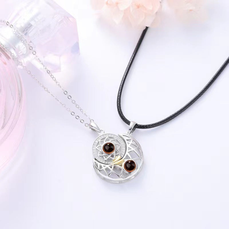 Sun and Moon Couple Projection Necklace