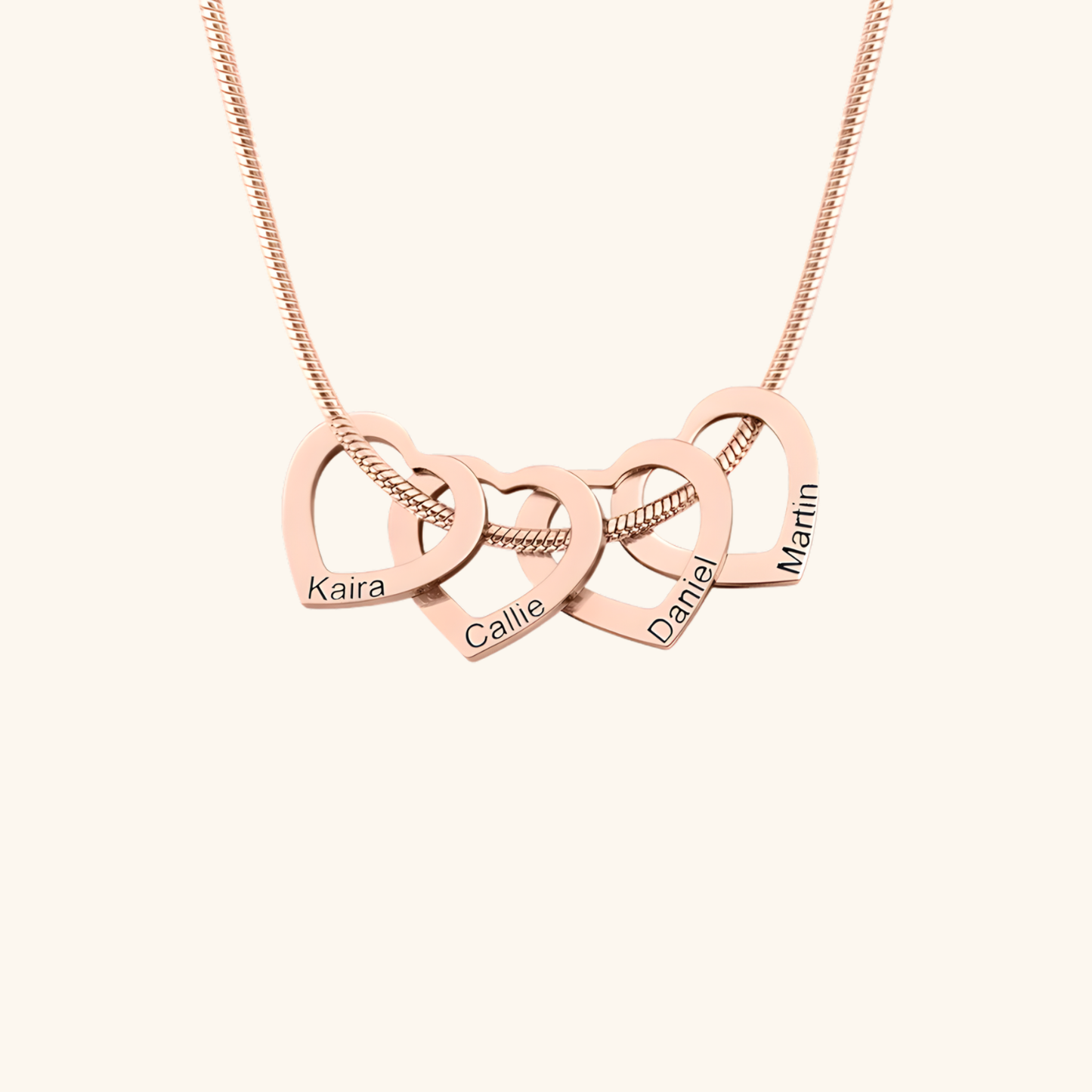 Custom Gegraveerde Familie Hart Ketting