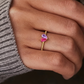 Gepersonaliseerde Hart Geboortesteen Ring