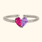 Gepersonaliseerde Hart Geboortesteen Ring