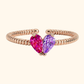 Gepersonaliseerde Hart Geboortesteen Ring
