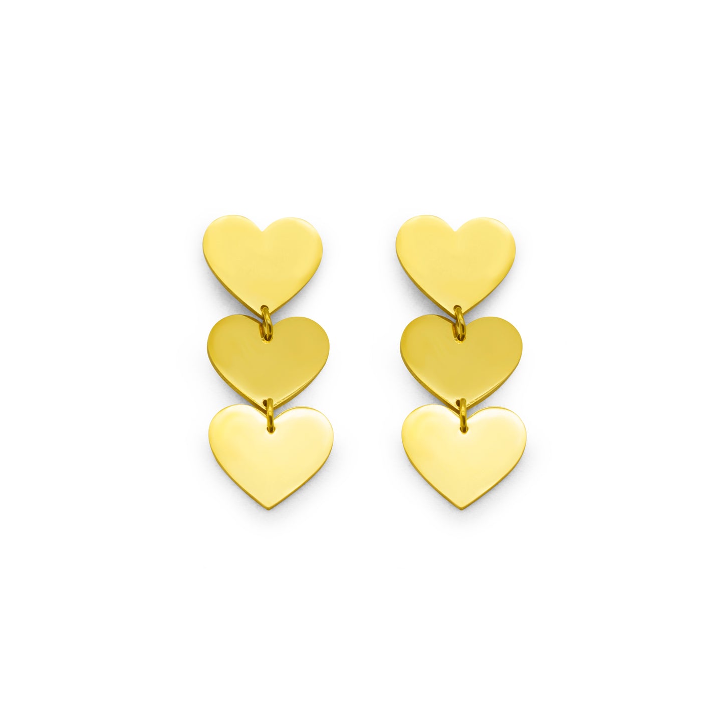 Triple Heart Statement Earrings