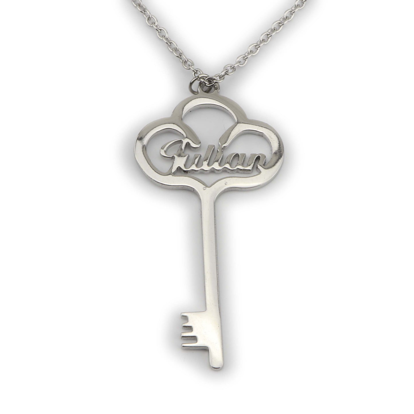 Eefje Elise™ - Luxe Custom Naam Sleutel Ketting 200000162 Eefje Elise Zilver 