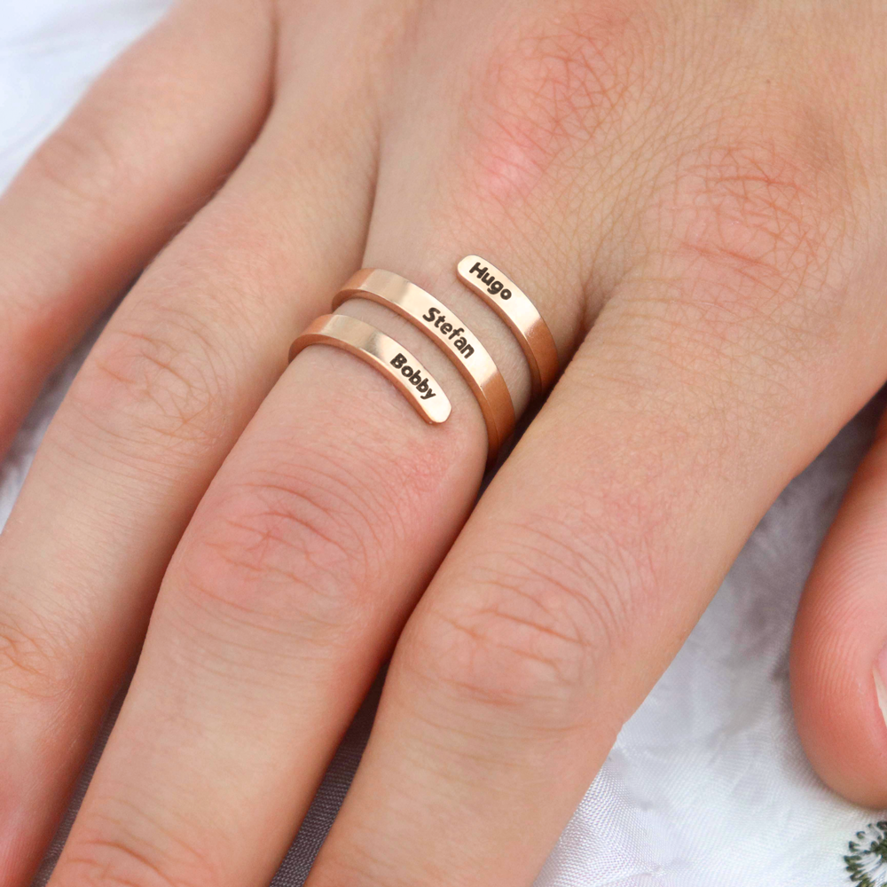 Custom Luxe Ring Met 3 Namen