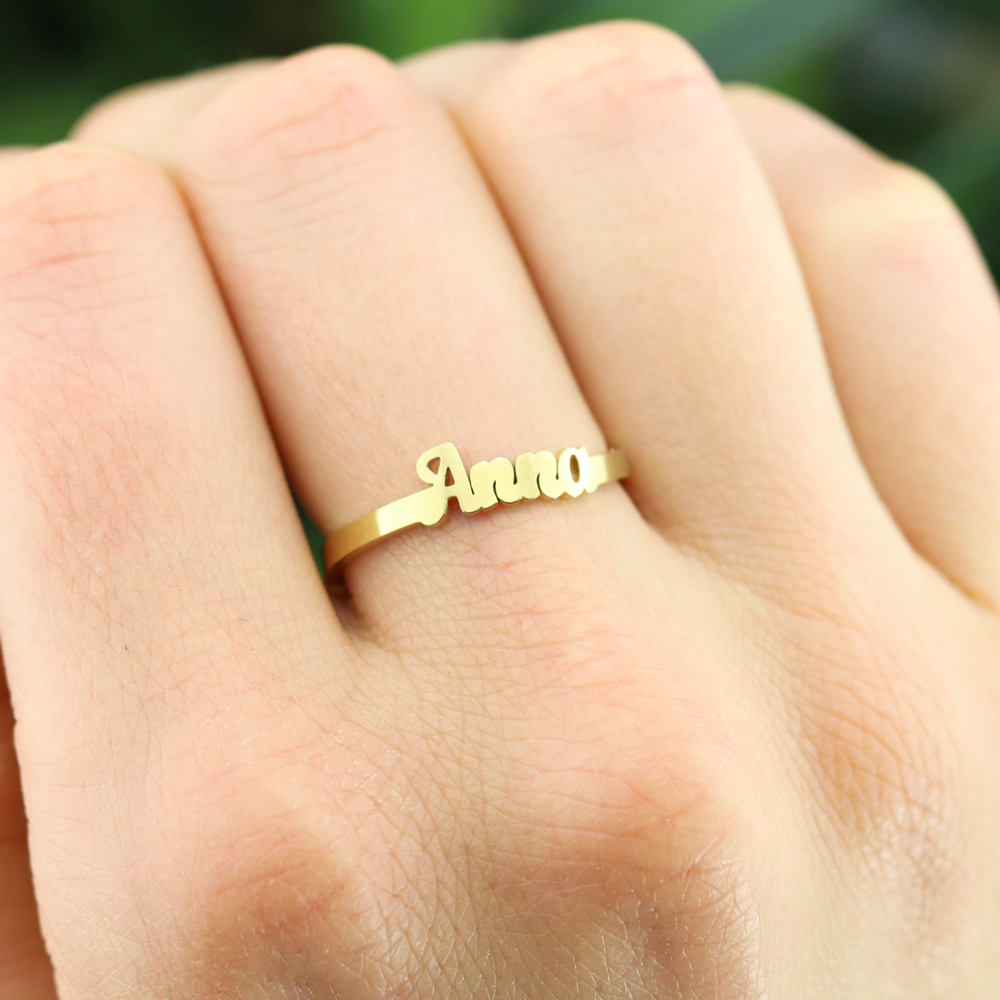 Luxury Custom Made Single Name Ring