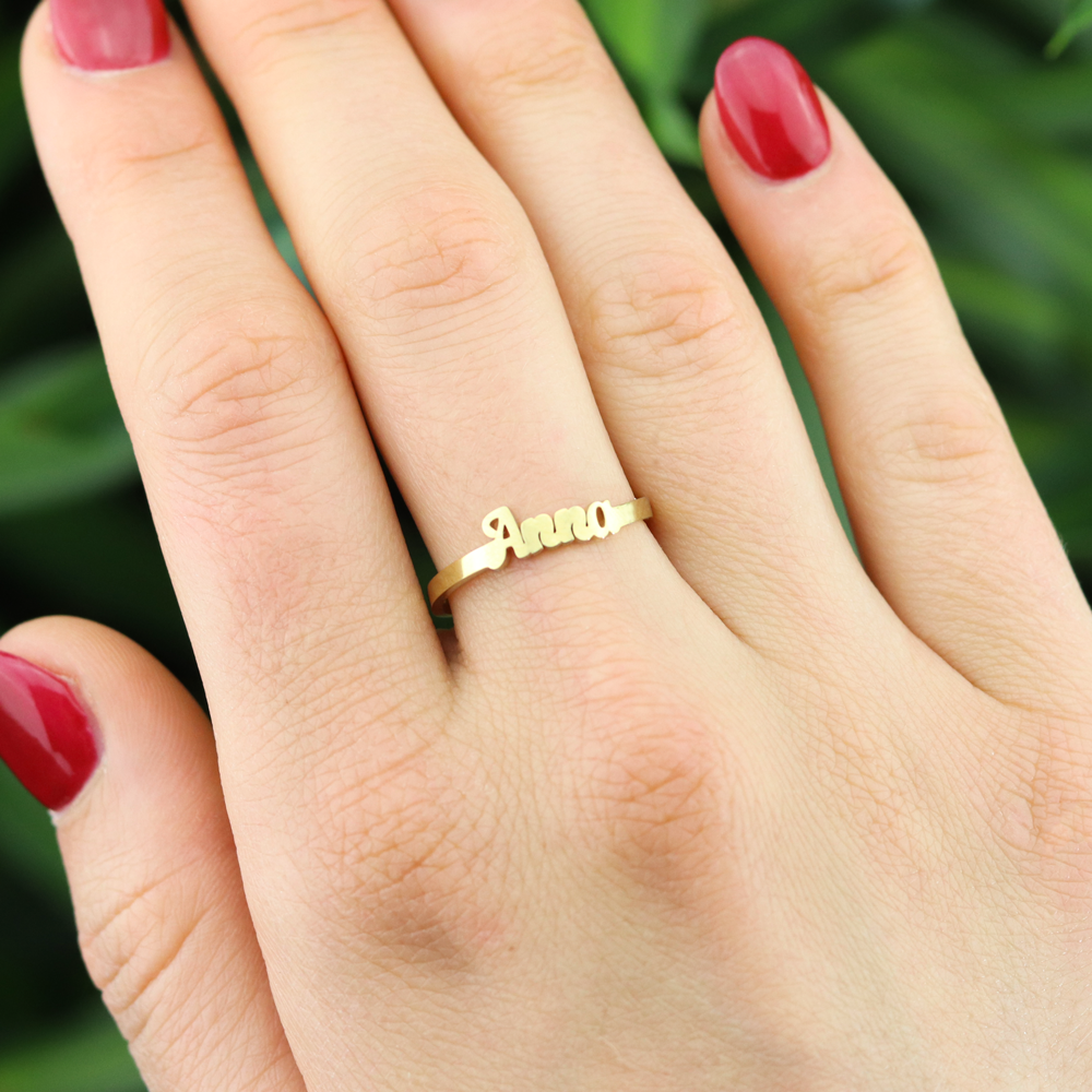 Luxury Custom Made Single Name Ring