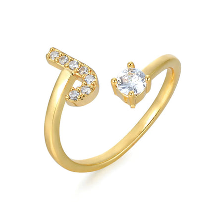 Zirconia Initialen Ring