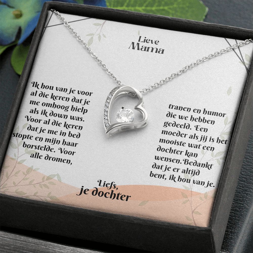 Dear Mom | I love you | Love, your daughter | Heart Necklace